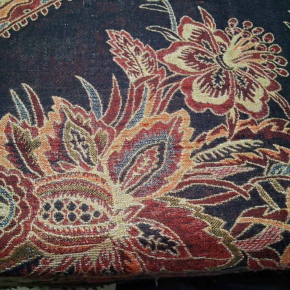 Beautiful Silk Blanket Scarf With Fringe  27
